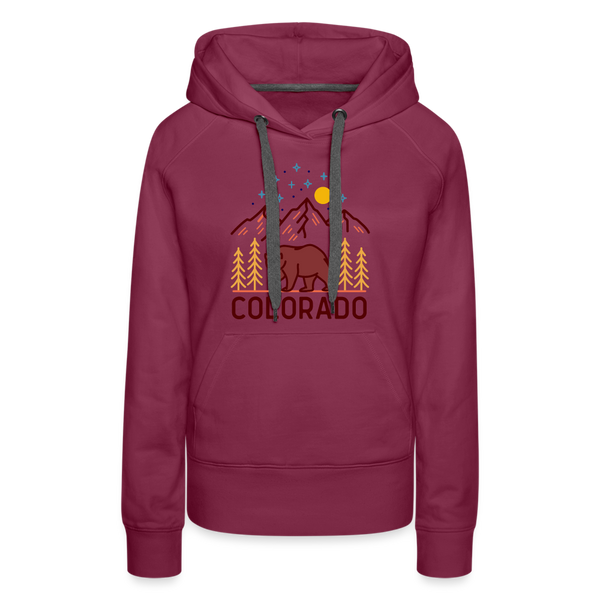 Premium Women's Colorado Hoodie - burgundy