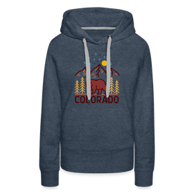 Premium Women's Colorado Hoodie - heather denim