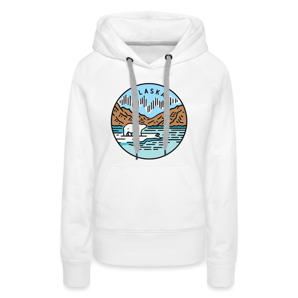 Premium Women's Alaska Hoodie - white