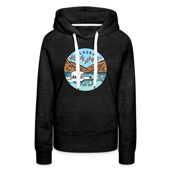 Premium Women's Alaska Hoodie - charcoal grey
