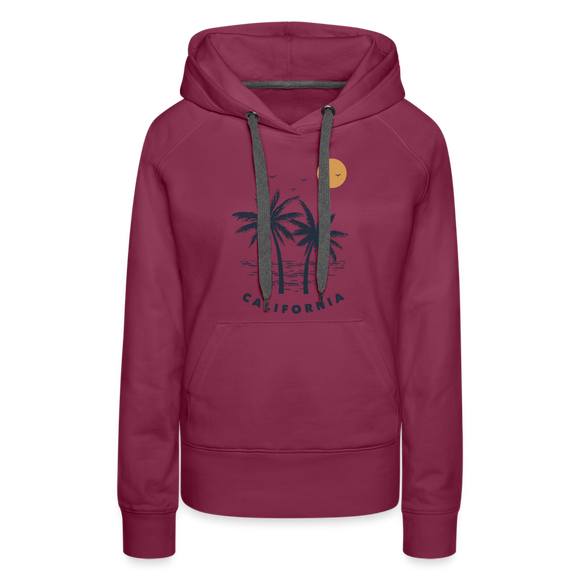 Premium Women's California Hoodie - burgundy
