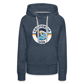 Premium Women's California Hoodie - heather denim