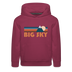 Big Sky, Montana Youth Hoodie - Retro Mountain Youth Big Sky Hooded Sweatshirt - burgundy