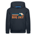 Big Sky, Montana Youth Hoodie - Retro Mountain Youth Big Sky Hooded Sweatshirt - navy
