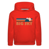 Big Sky, Montana Youth Hoodie - Retro Mountain Youth Big Sky Hooded Sweatshirt - red