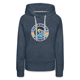 Premium Women's Clearwater, Florida Hoodie - Women's Clearwater Hoodie - heather denim