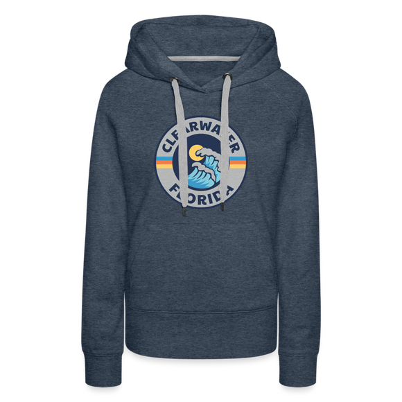 Premium Women's Clearwater, Florida Hoodie - Women's Clearwater Hoodie - heather denim