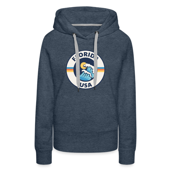 Premium Women's Florida Hoodie - heather denim
