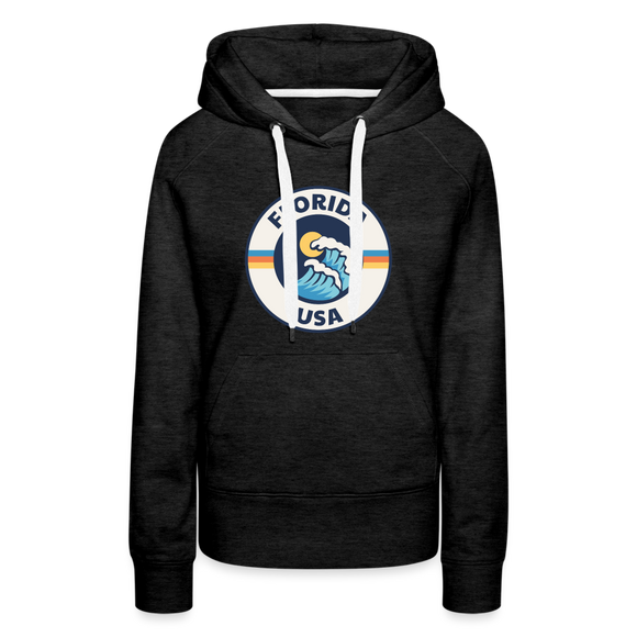 Premium Women's Florida Hoodie - charcoal grey