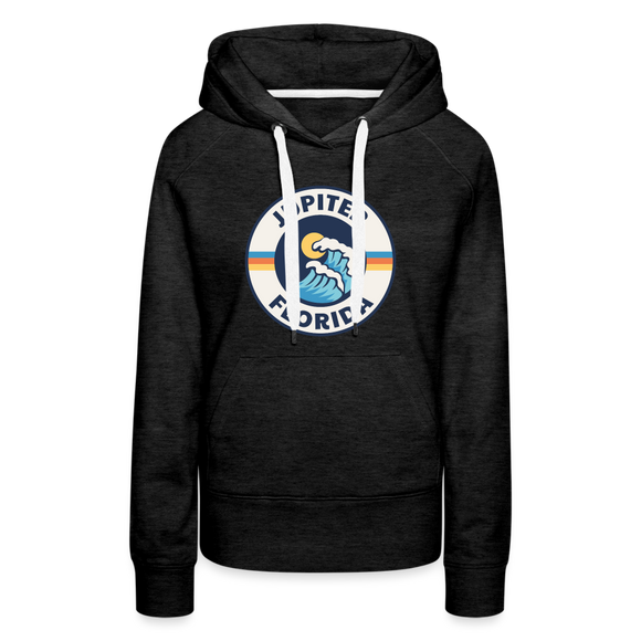 Premium Women's Jupiter, Florida Hoodie - Women's Jupiter Hoodie - charcoal grey