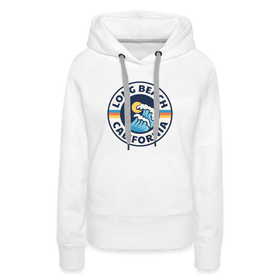 Premium Women's Long Beach, California Hoodie - Women's Long Beach Hoodie - white