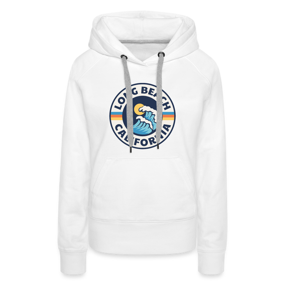 Premium Women's Long Beach, California Hoodie - Women's Long Beach Hoodie - white