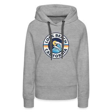 Premium Women's Long Beach, California Hoodie - Women's Long Beach Hoodie - heather grey