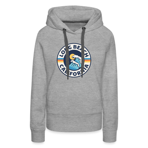 Premium Women's Long Beach, California Hoodie - Women's Long Beach Hoodie - heather grey