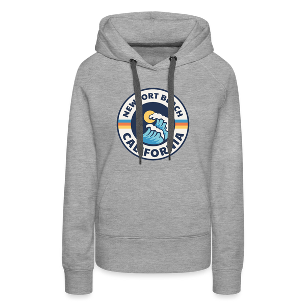 Premium Women's Newport Beach, California Hoodie - Women's Newport Beach Hoodie - heather grey