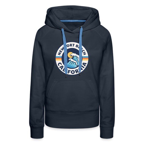 Premium Women's Newport Beach, California Hoodie - Women's Newport Beach Hoodie - navy