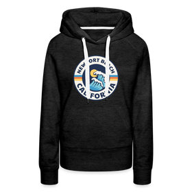 Premium Women's Newport Beach, California Hoodie - Women's Newport Beach Hoodie - charcoal grey