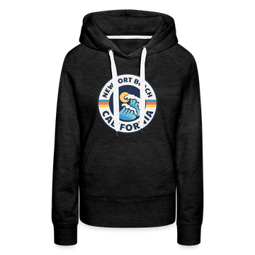 Premium Women's Newport Beach, California Hoodie - Women's Newport Beach Hoodie - charcoal grey