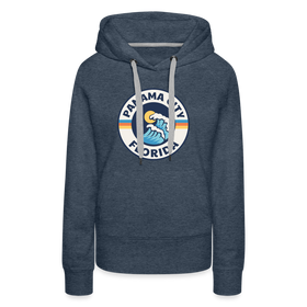 Premium Women's Panama City, Florida Hoodie - Women's Panama City Hoodie - heather denim