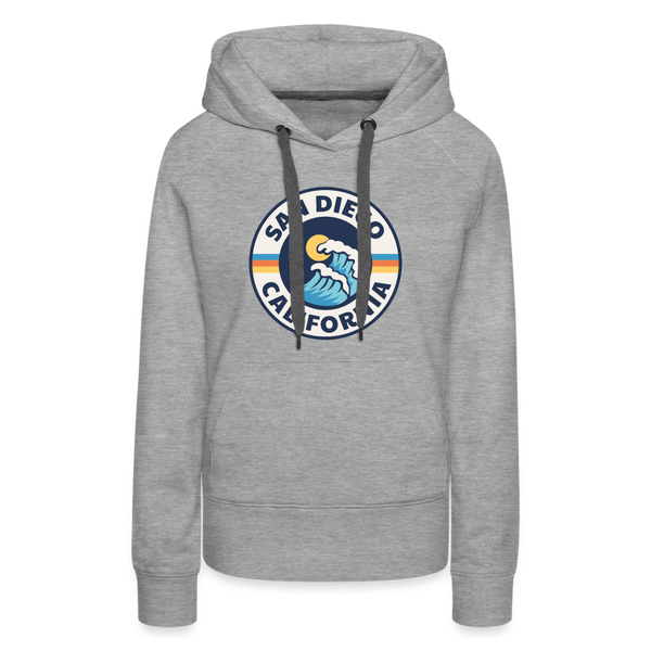 Premium Women's San Diego, California Hoodie - Women's San Diego Hoodie - heather grey