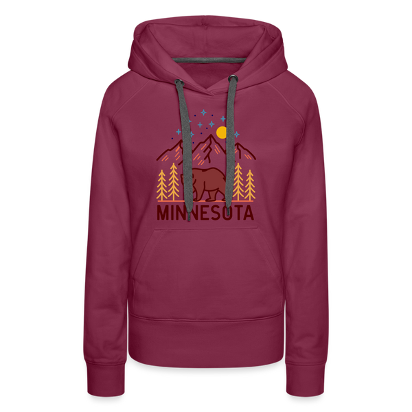 Premium Women's Minnesota Hoodie - burgundy