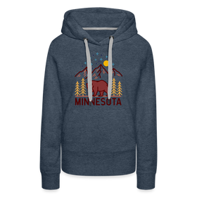 Premium Women's Minnesota Hoodie - heather denim
