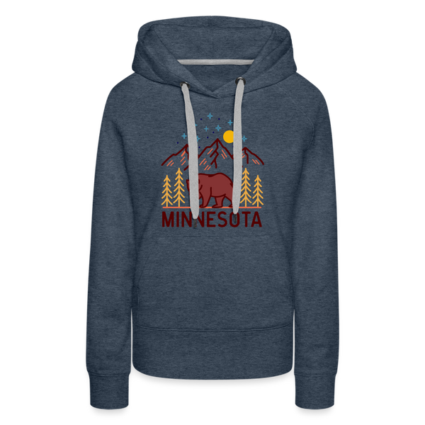 Premium Women's Minnesota Hoodie - heather denim