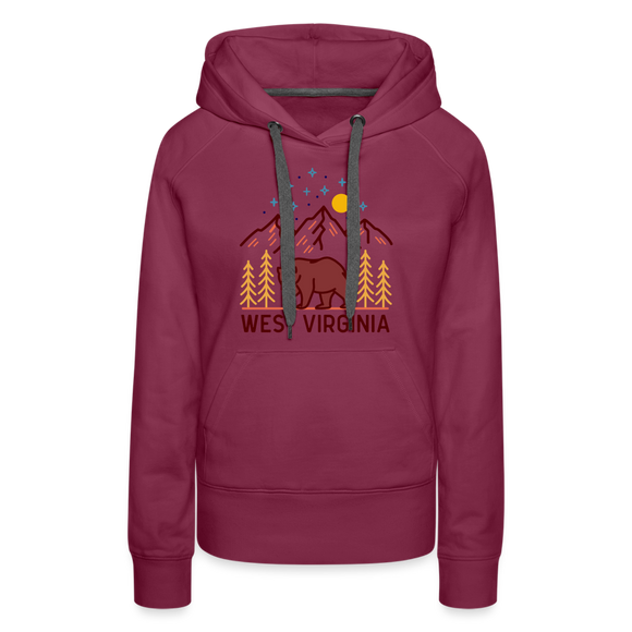 Premium Women's West Virginia Hoodie - burgundy