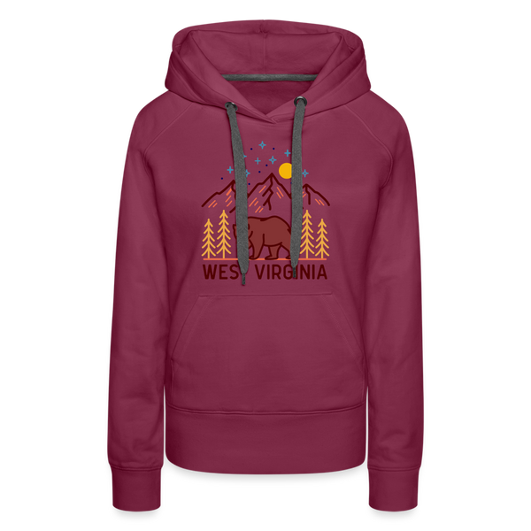 Premium Women's West Virginia Hoodie - burgundy