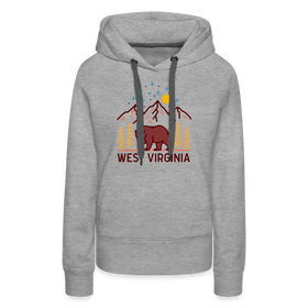 Premium Women's West Virginia Hoodie - heather grey