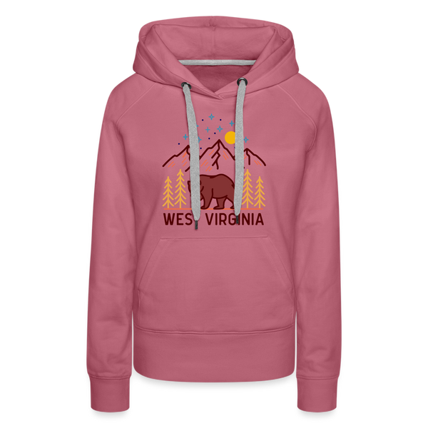 Premium Women's West Virginia Hoodie - mauve