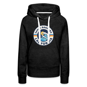 Premium Women's Santa Barbara, California Hoodie - Women's Santa Barbara Hoodie - charcoal grey
