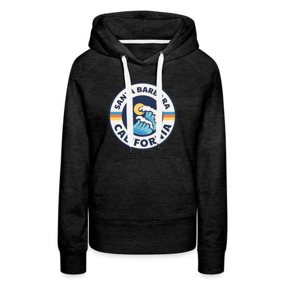 Premium Women's Santa Barbara, California Hoodie - Women's Santa Barbara Hoodie - charcoal grey