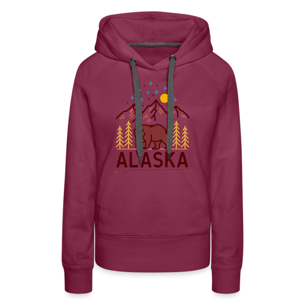 Premium Women's Alaska Hoodie - burgundy