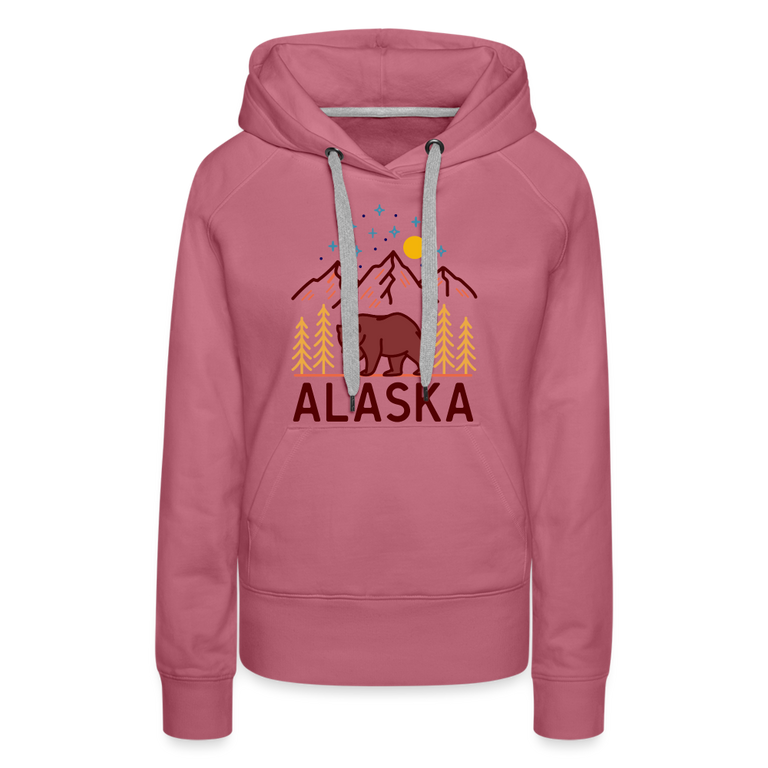 Premium Alaska Hoodie - Retro Mountain & Birds Premium Men's Alaska  Sweatshirt / Hoodie