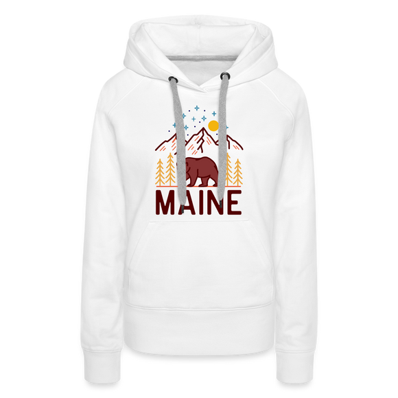 Premium Women's Maine Hoodie - white