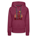 Premium Women's Maine Hoodie - burgundy