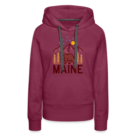 Premium Women's Maine Hoodie - burgundy