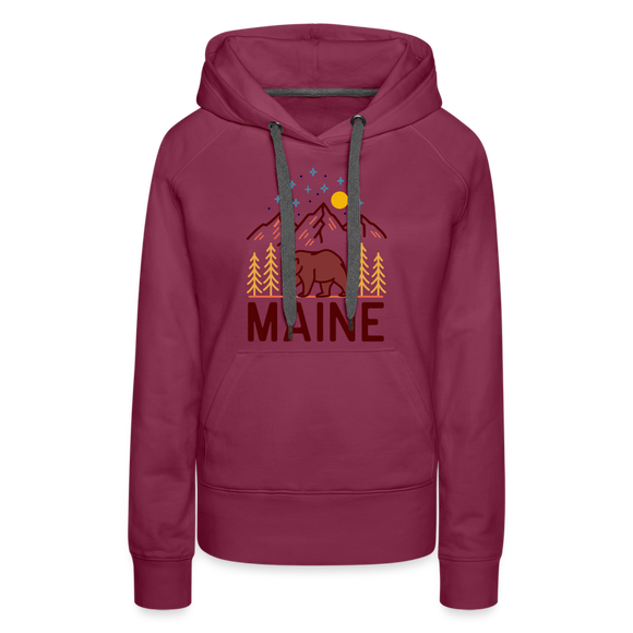 Premium Women's Maine Hoodie - burgundy