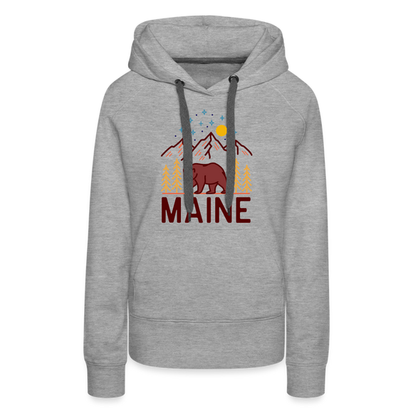 Premium Women's Maine Hoodie - heather grey