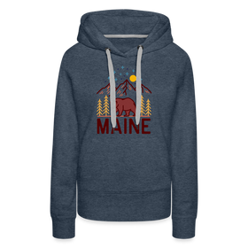 Premium Women's Maine Hoodie - heather denim
