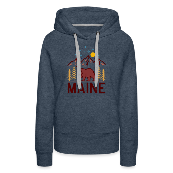 Premium Women's Maine Hoodie - heather denim