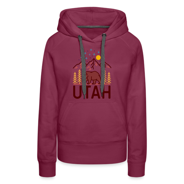 Premium Women's Utah Hoodie - burgundy