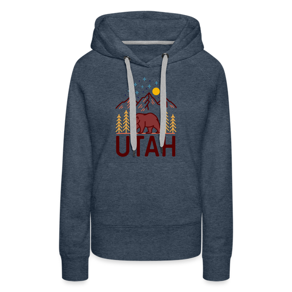 Premium Women's Utah Hoodie - heather denim