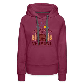 Premium Women's Vermont Hoodie - burgundy
