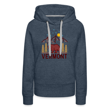 Premium Women's Vermont Hoodie - heather denim