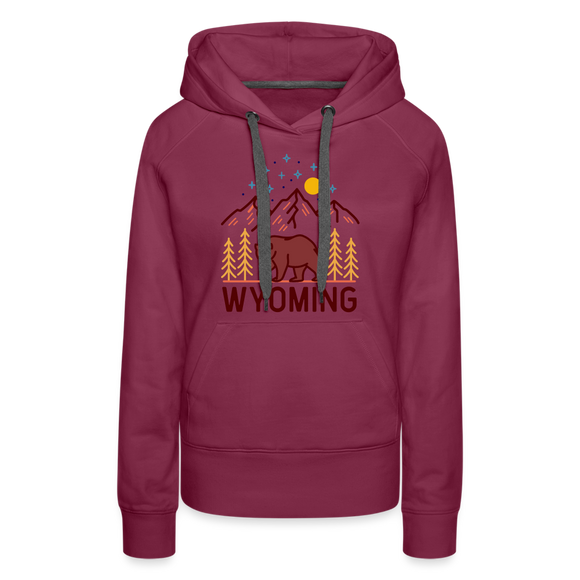 Premium Women's Wyoming Hoodie - burgundy
