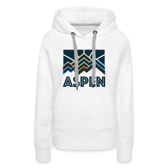 Premium Women's Aspen, Colorado Hoodie - Women's Aspen Hoodie - white