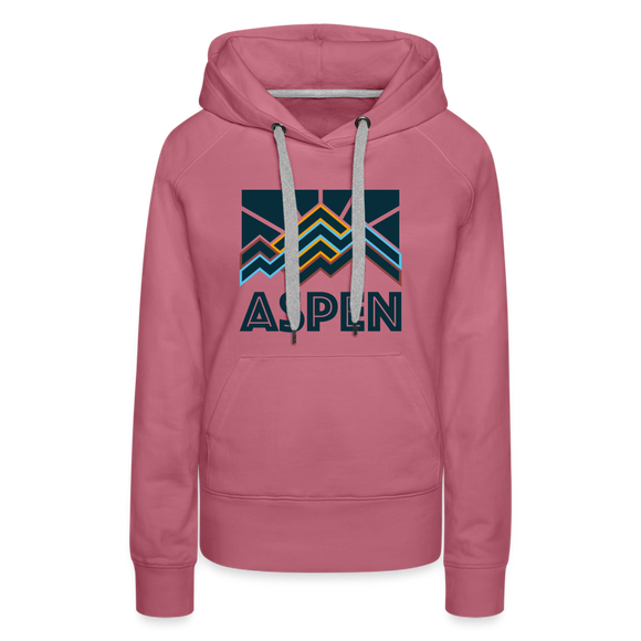 Premium Women's Aspen, Colorado Hoodie - Women's Aspen Hoodie - mauve