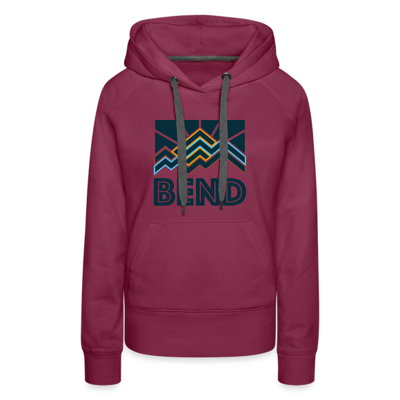 Premium Women's Bend, Oregon Hoodie - Women's Bend Hoodie - burgundy